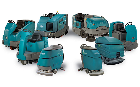 Tennant fleet of floor cleaning machines